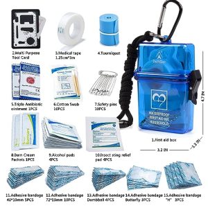 DEFTGET Waterproof Mini First Aid Kit for Travel & Camping