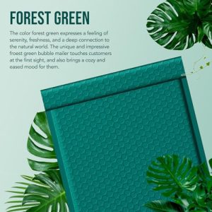 Fuxury Thick Bubble Mailers 8.5×12″ – 40 Pack Green