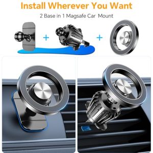 Kaistyle MagSafe Car Mount – 20 Strong Magnets 360° Rotate