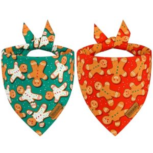 Christmas Dog Bandanas (2-Pack) - Reversible Holiday Pet Scarves