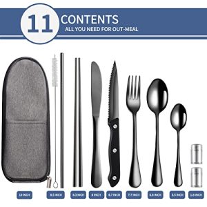 Logcow Portable Stainless Steel Travel Cutlery Set – Black