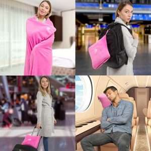 BlueHills Premium Soft Travel Blanket & Pillow Combo