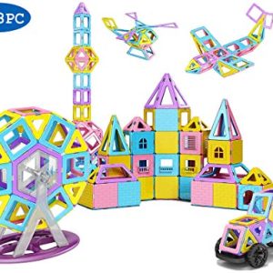 dreambuilderToy 108-Piece Magnetic Tiles: STEM Building Blocks