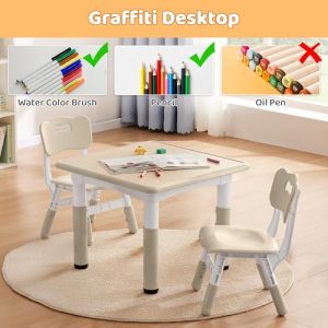 CuFun Kids Table & Chairs – Adjustable & Non-Slip
