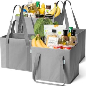 BagGroup Reusable Grocery Bags - 4 Pack Durable, Foldable