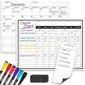 Magnetic Dry Erase Chore Chart for Kids & Adults