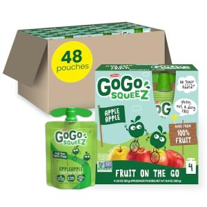 GoGo squeeZ Apple Puree - 48-Pack Unsweetened Kids Snacks