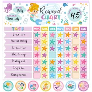 Magnetic Mermaid Reward Chart for Kids - Chore & Behavior