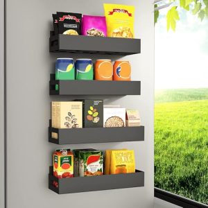 Magnetic Spice Rack Organizer 4-Pack – Refrigerator Shelf