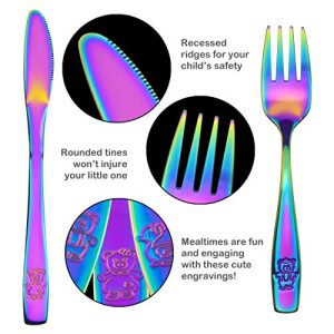 9-Piece Rainbow Kids Cutlery Set – Safe Forks, Spoons, Knives