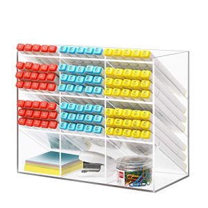 Marbrasse Clear Acrylic Desk Organizer – 12 Compartments