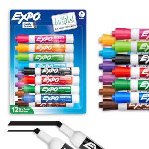 EXPO Low Odor Dry Erase Markers - 12 Count Assorted