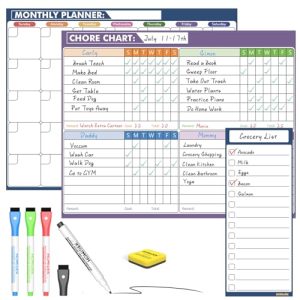 Magnetic Dry Erase Calendar & Family Chore Chart