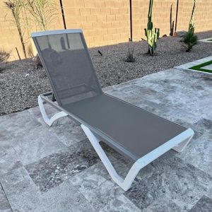 PURPLE LEAF Stackable Patio Chaise Lounge – Grey