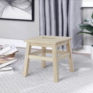 eHemco Solid Hardwood Step Stool – 12.25 Inches