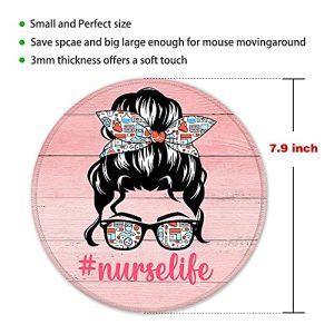Nurse Life Round Mouse Pad – Stitched Edges