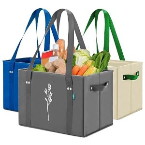 Green Bulldog 3-Pack Heavy Duty Reusable Grocery Totes
