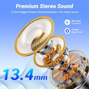 Wireless Earbuds Bluetooth 5.4: 4 ENC Mics, 42Hrs Playback