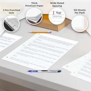 Rosmonde Wide Ruled Loose Leaf Paper – 6×150 Sheets