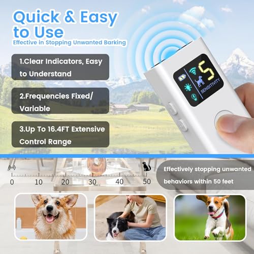 ABRKDOG Anti-Bark Device - Stop Dog Barking With 3 Modes, 30ft Range Ultrasonic Trainer - Safe & Effective