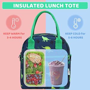 VASCHY Insulated Lunch Box Tote – Kids Dinosaur