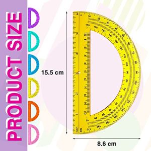 Zonon 36-Pack Translucent 180° Plastic Protractors