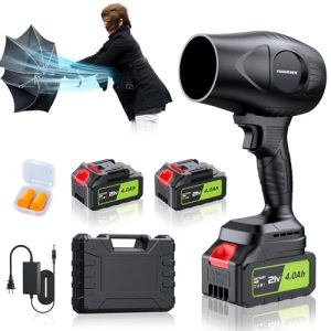 Cordless Leaf Blower - 600K RPM, 2 Batteries, Fast Charger