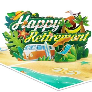 Happy Retirement Pop-Up Card – Tropical Beach Vacation