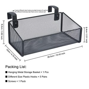 MATIMASU Metal Bedside Caddy for Dorm & Hospital Beds