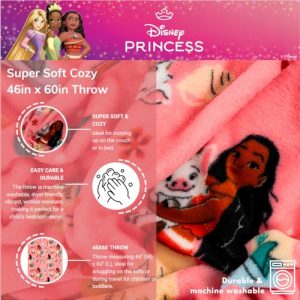 Disney Princess Moana Kids Plush Throw Blanket 46×60