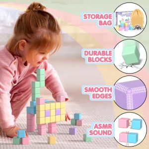 Apluses 32PCS Magnetic Blocks: Creative Learning Cubes for Toddlers