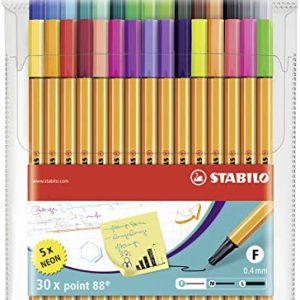 STABILO point 88 Fineliner Pen Set - 30 Assorted Colors