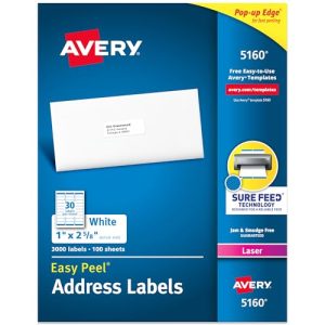 Avery Easy Peel Address Labels, 3000 Count, Sure Feed