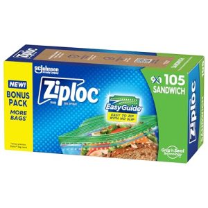 Ziploc Sandwich & Snack Bags – Grip ‘n Seal, 105 Count