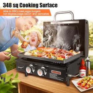 22” Tabletop Griddle with Hood & Carry Bag, 24K BTU