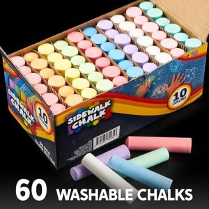 JOYIN 60 PCS Non-Toxic Sidewalk Chalk Set
