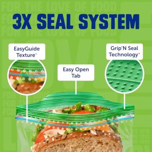 Ziploc Sandwich & Snack Bags – Grip ‘n Seal, 105 Count