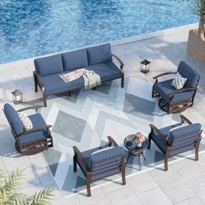 Kurapika 7-Seat Modern Aluminum Patio Furniture Set