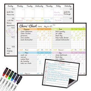 Magnetic Dry Erase Chore Chart & Calendar Bundle