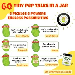 Emotional Support Pickle Jar & 60 Affirmation Cards