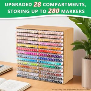 Walowalo Bamboo Marker Organizer – 280 Capacity