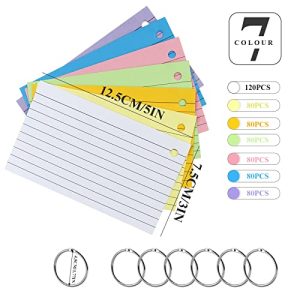 Tecmisse 600 Colorful Ruled Index Cards with Rings
