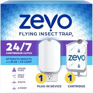 Zevo Flying Insect Trap – Plug-in Bug Catcher with Blue/UV Light