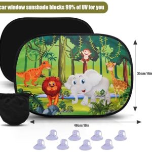 ABSOFINE Baby Car Window Shades – 2 Pack Animal Cartoon