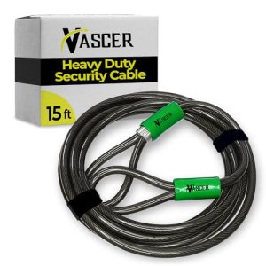 Vascer 15FT Heavy Duty Security Cable - Braided Steel