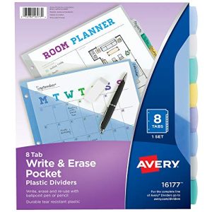 Avery Write & Erase Pocket Dividers - 8-Tab Set
