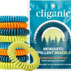 Cliganic Natural Mosquito Repellent Bracelets – 10 Pack