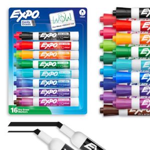 Expo Low Odor Dry Erase Markers – Chisel Tip, 16 Pack
