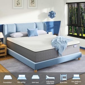 FANSACE 12″ Queen Gel Memory Foam Mattress – Pain Relief