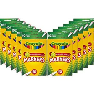 Crayola Fine Line Markers – Bulk 12 Packs, 10 Colors Each